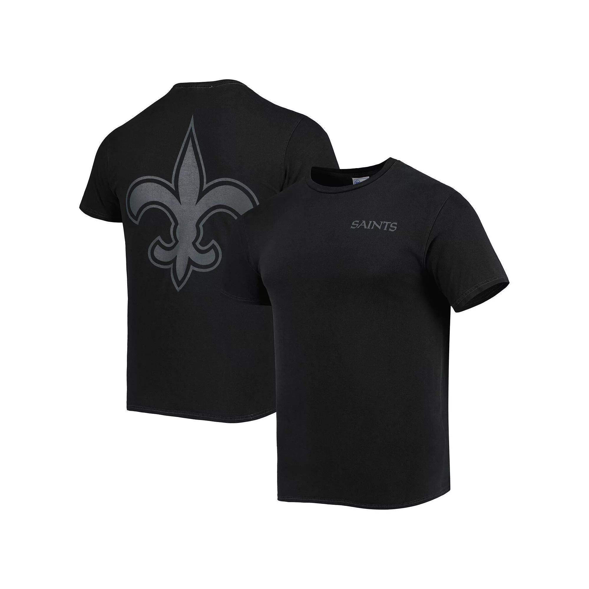 Men's '47 Black New Orleans Saints Fast Track Tonal Highlight T-Shirt, Size: Small Product Image