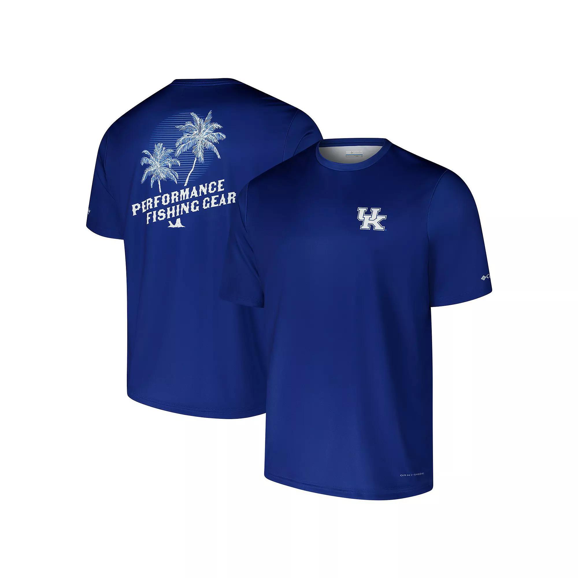 Men's Columbia Royal Kentucky Wildcats PFG Terminal Tackle�� Omni-Shade�� T-Shirt, Size: Medium, Blue Product Image