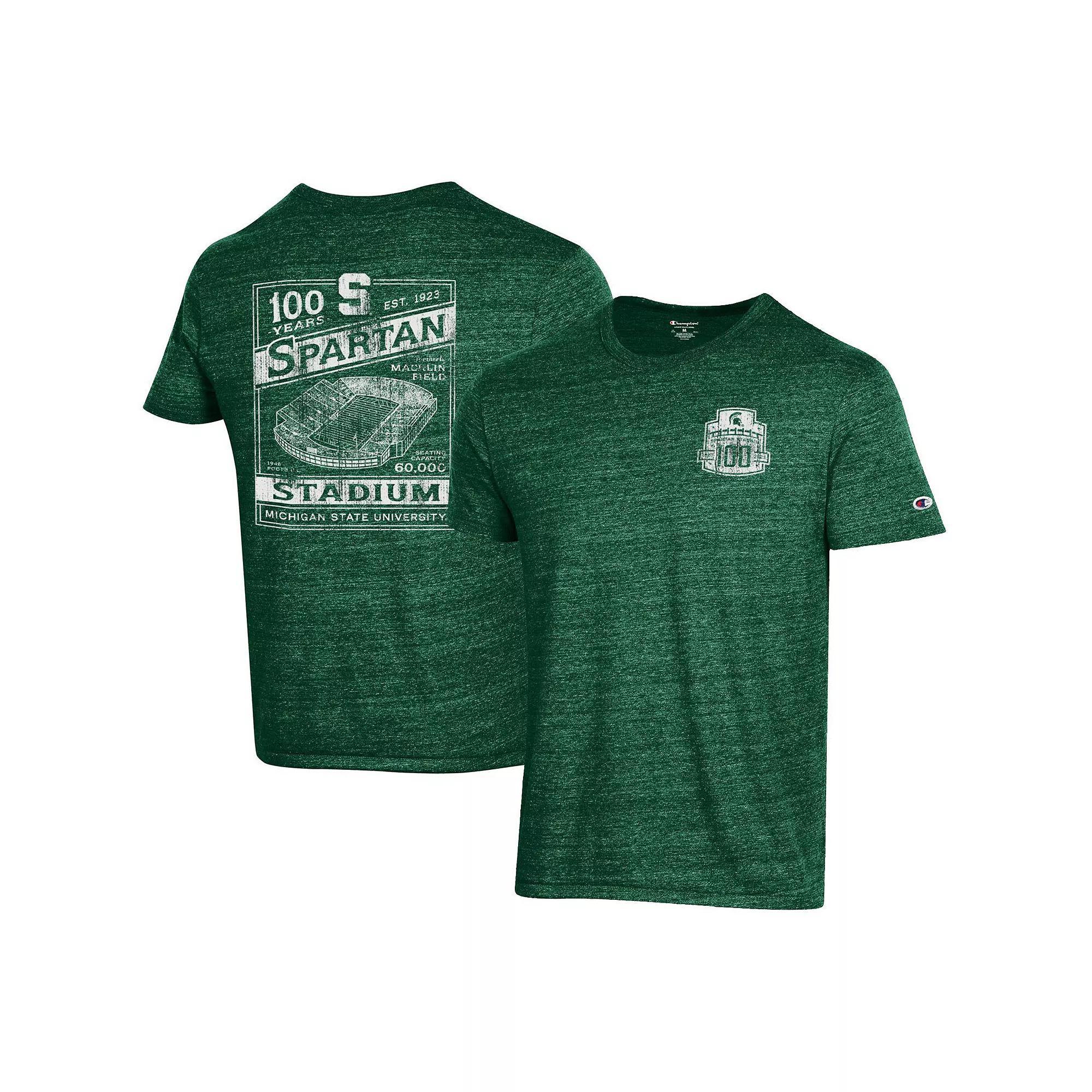 Men's Champion Green Michigan State Spartans 100th Anniversary Spartan Stadium T-Shirt, Size: Medium Product Image