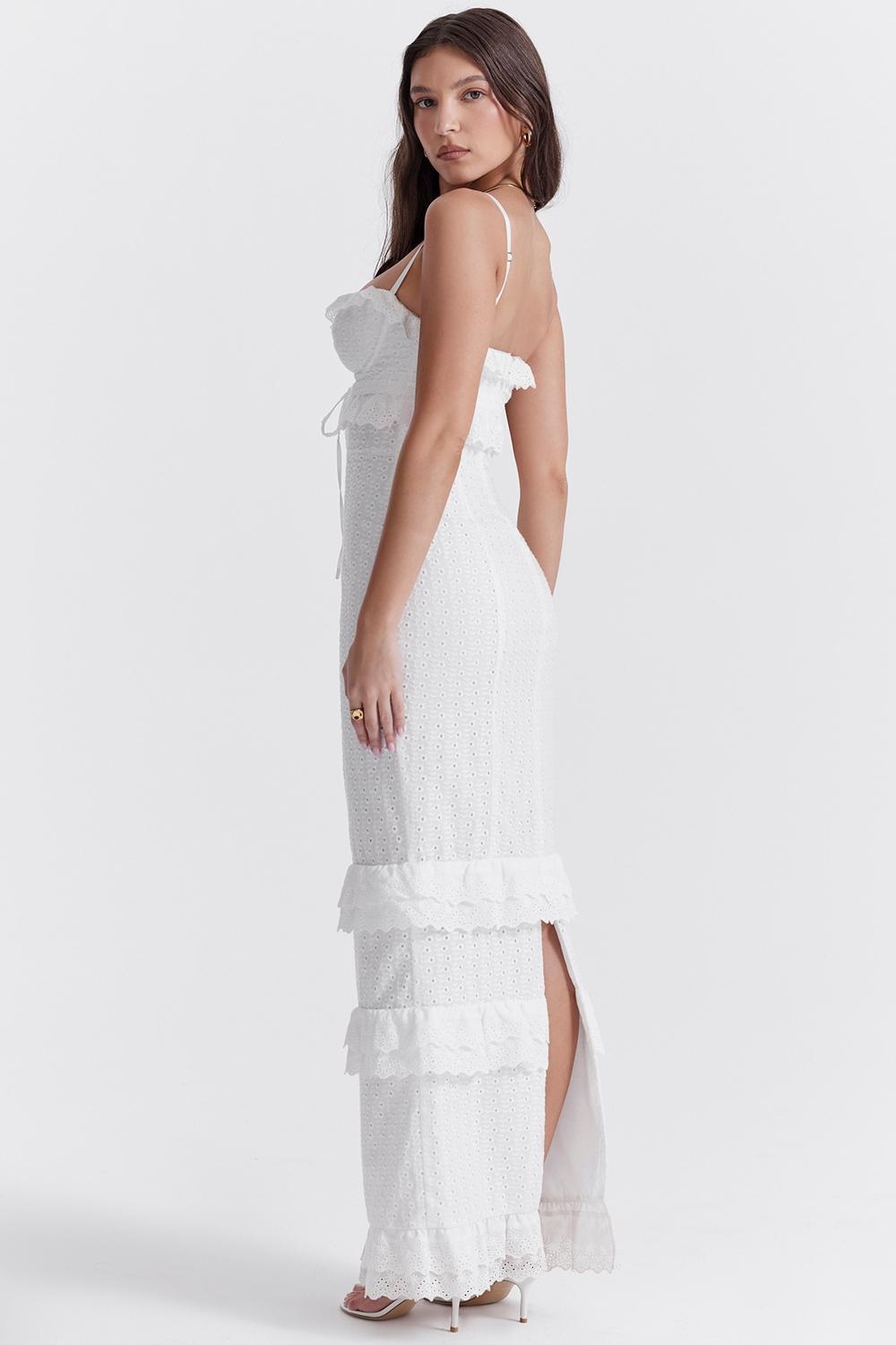 Eve  white broderie maxi dress Product Image