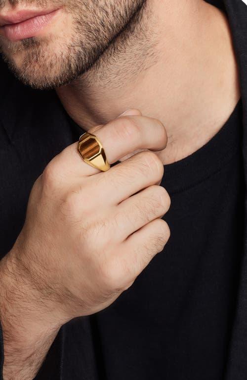 Mens Streamline Signet Ring in 18K Yellow Gold, 14MM Product Image