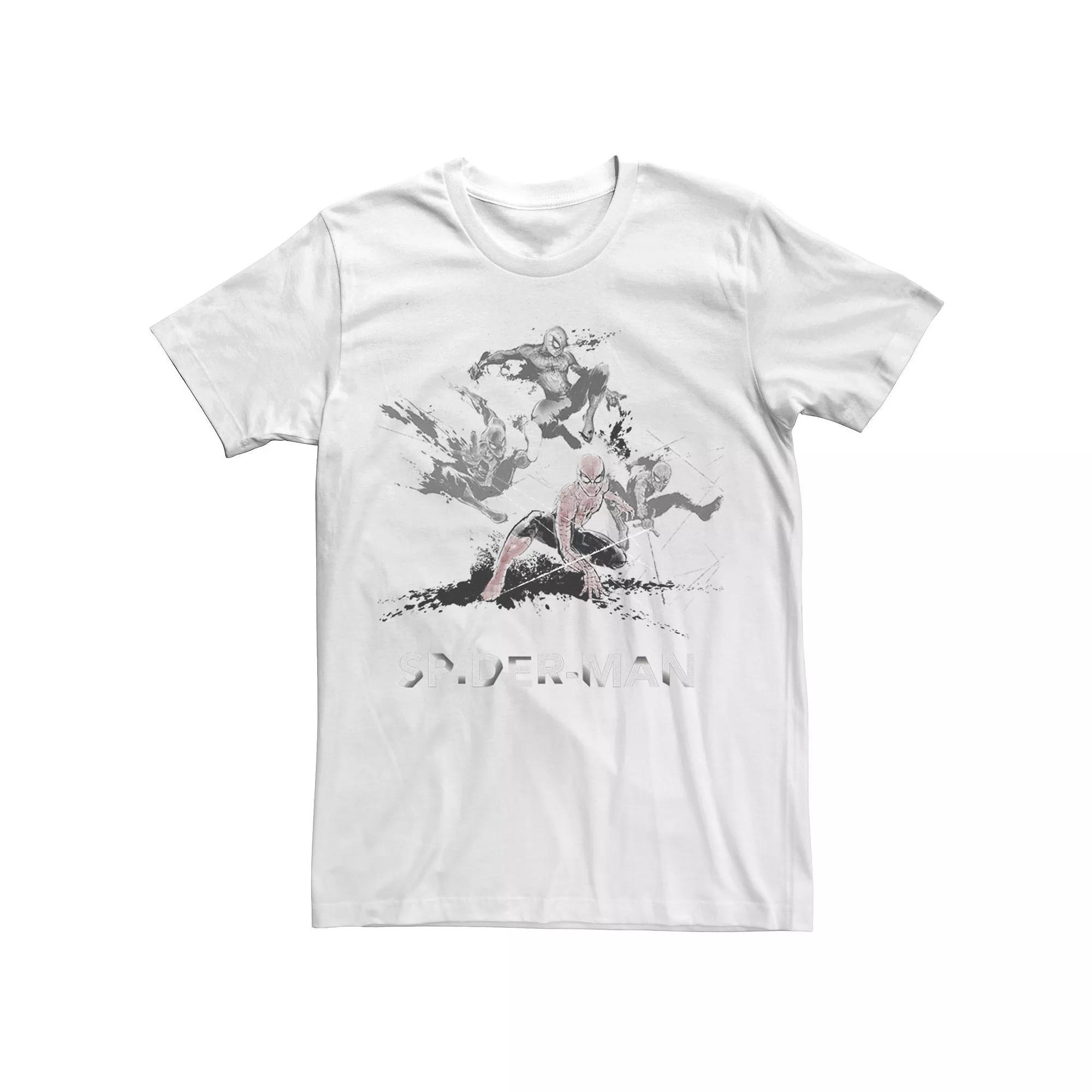 Men's Marvel Spider-Man Splat Art Poster Graphic Tee, Size: XXL, White Product Image
