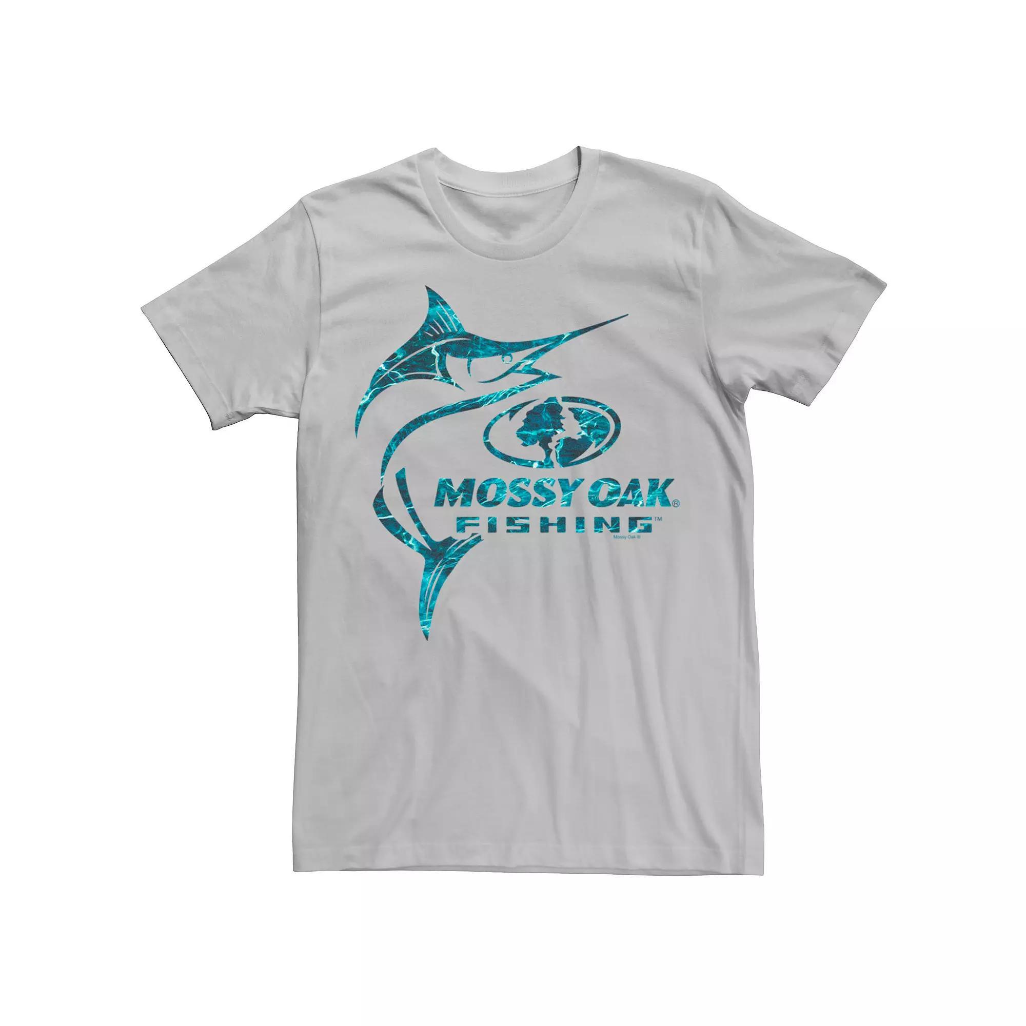 Men's Mossy Oak Fishing Swordfish Water Surface Graphic Tee, Size: Small, Silver Product Image