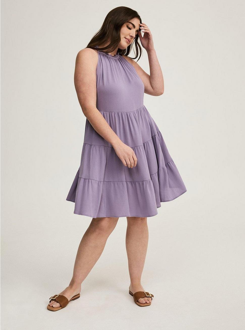 Mini Crinkle Gauze Tiered Dress Product Image