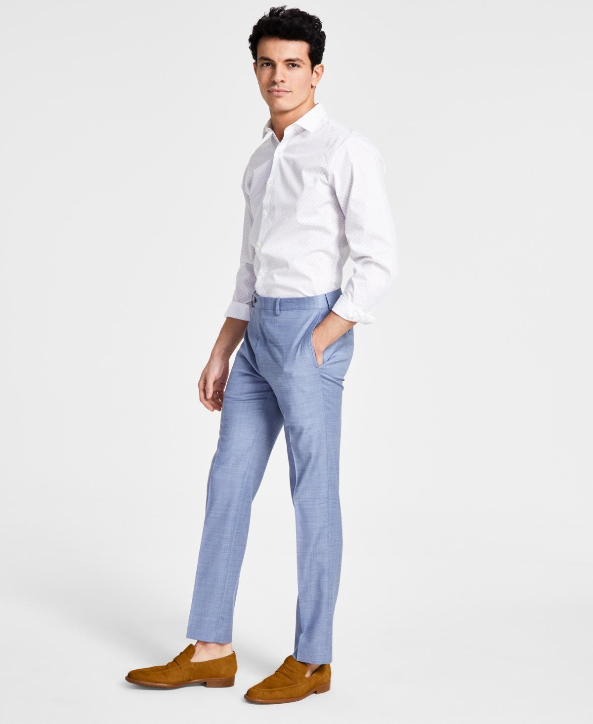 Calvin Klein Men's Slim Fit Heather Grey Suit Pants - Grey - 40W x 32L Product Image