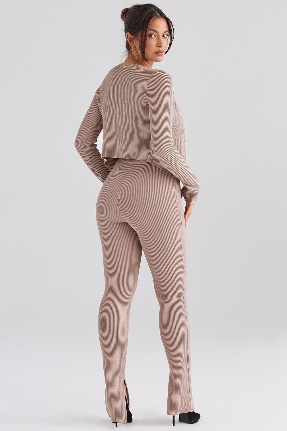 Mitzi  taupe ribbed knit leggings - sale Product Image
