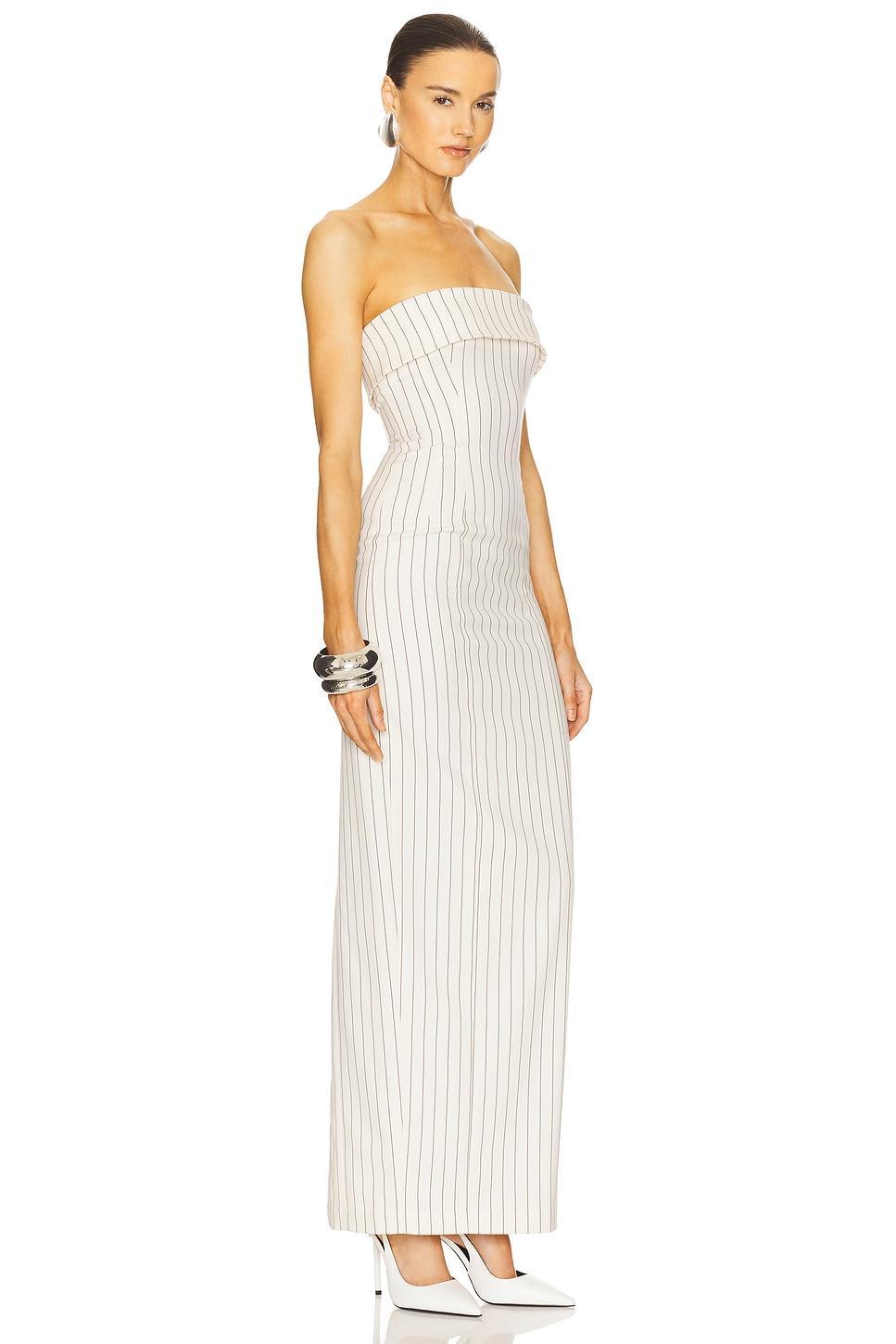 Pinstripe Long Strapless Dress Helsa Product Image