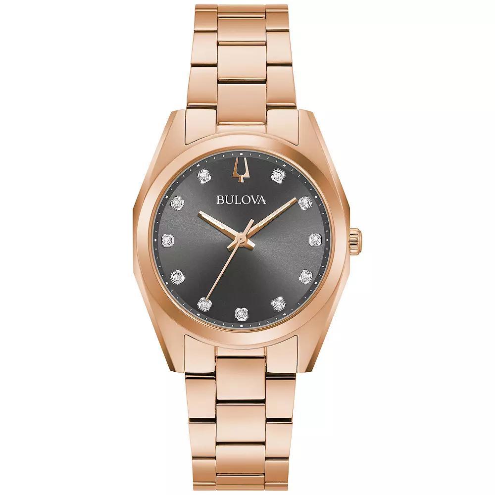Bulova Womens Surveyor Womens Rose Gold-Tone Stainless Steel Watch Rosegold Product Image