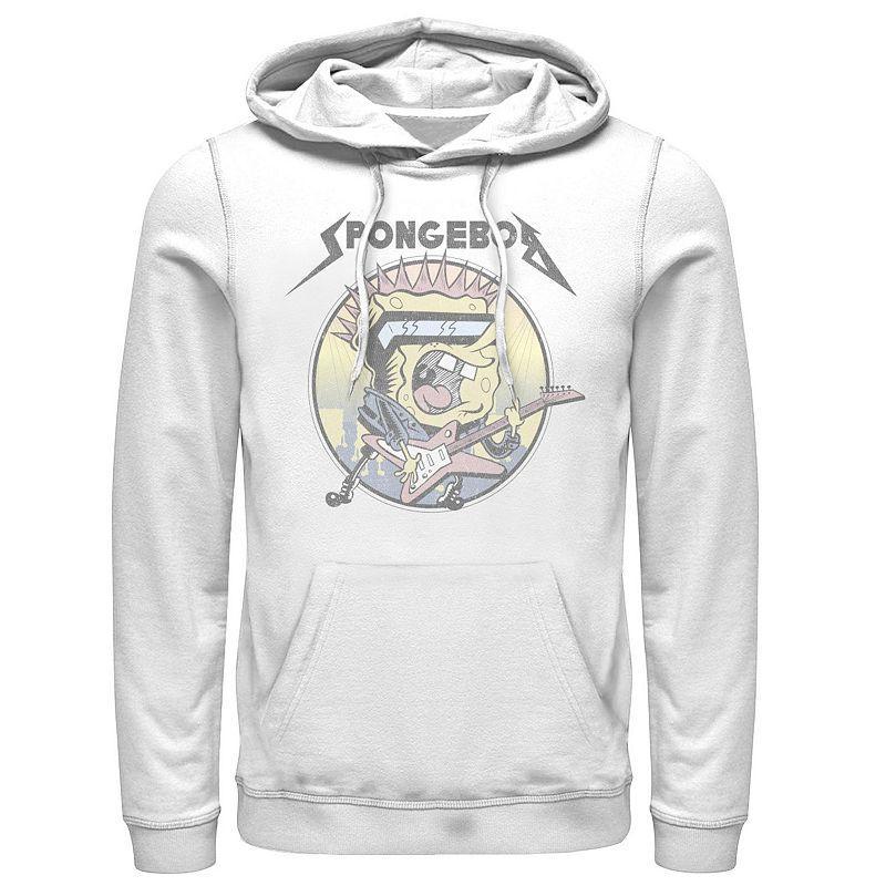 Men's Spongebob Goofy Goober Rock n Roll Circle Portrait Hoodie, Size: 3XL, White Product Image
