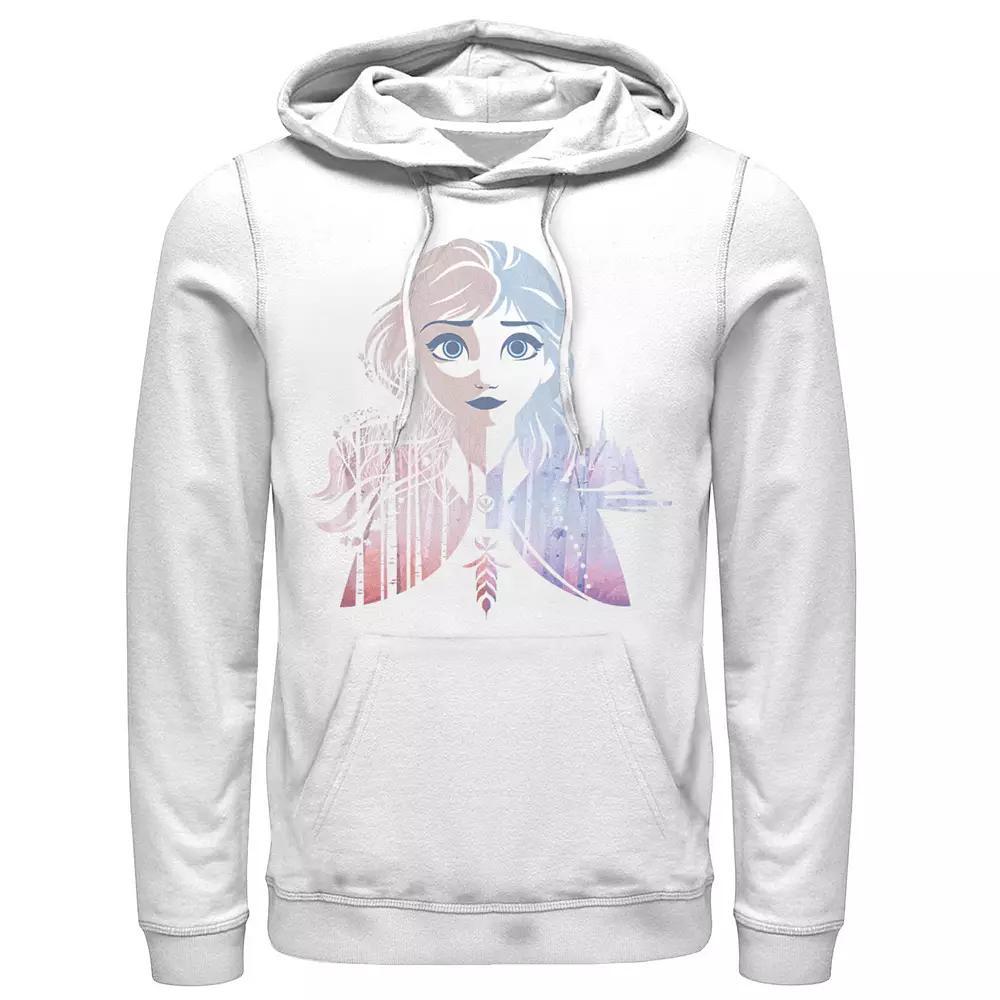 Disney's Frozen 2 Anna Men's Two Tone Gradient Portrait Fill Hoodie, Size: Large, White Product Image
