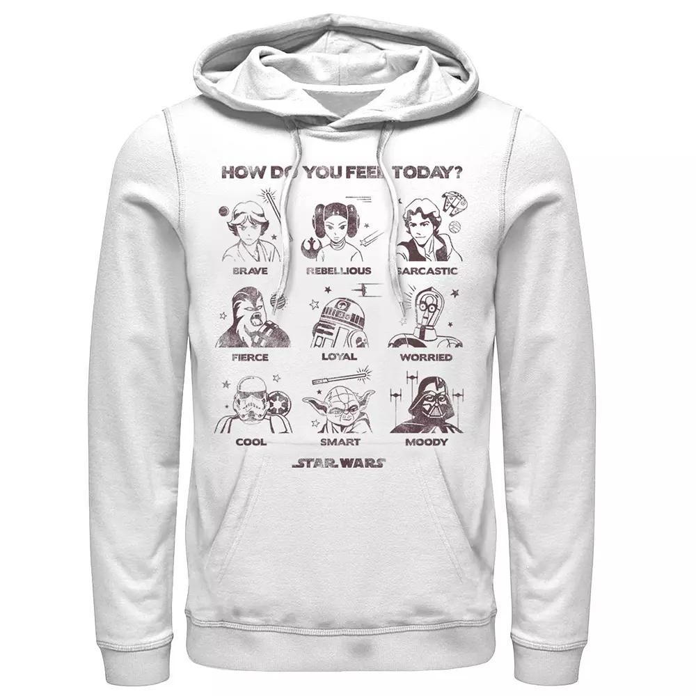 Men's Star Wars Feelings Group Poster Hoodie, Size: XXL, White Product Image