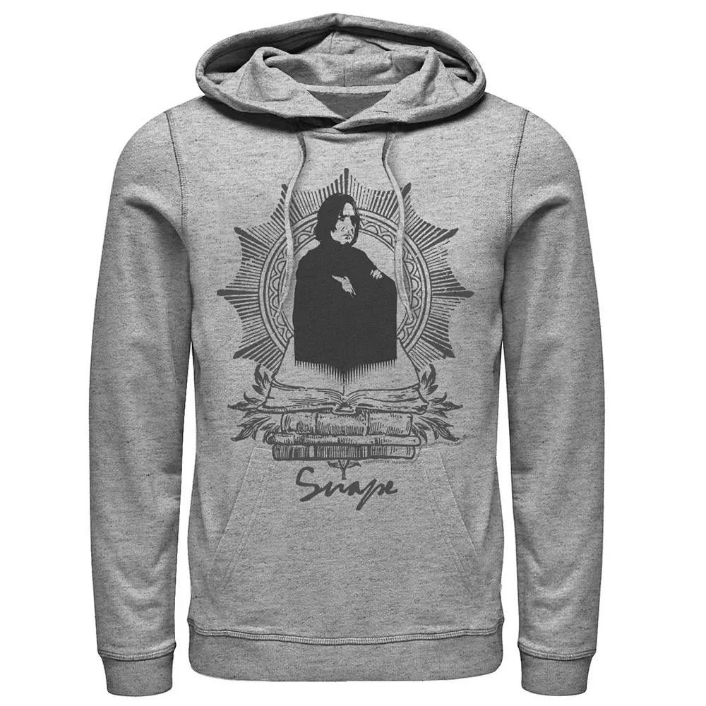 Men's Harry Potter Snape Books Portrait Graphic Pullover Hoodie, Size: XXL, Athletic Grey Product Image