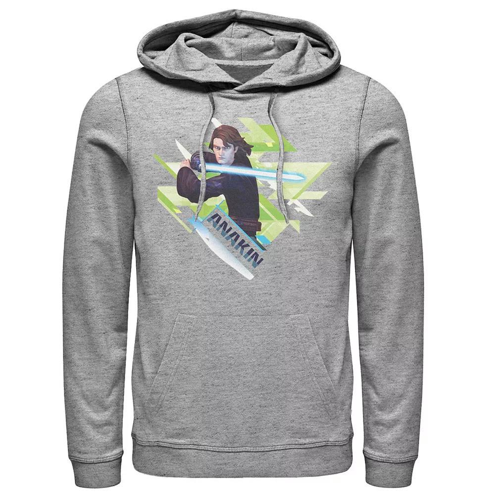 Men's Star Wars: The Clone Wars Anakin Portrait Hoodie, Size: Small, Athletic Grey Product Image