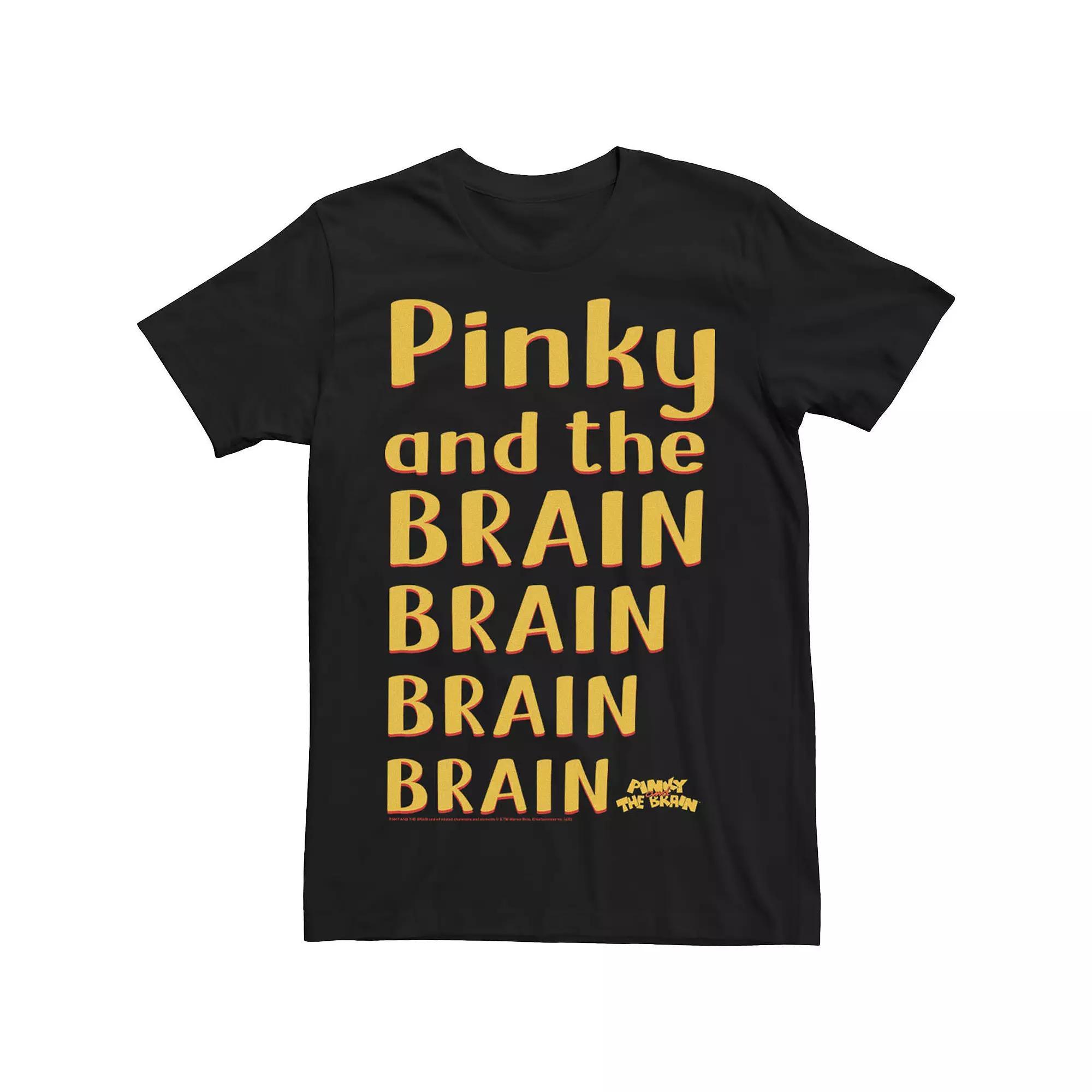 Mens Pinky And The Brain Theme Song Text Stack Tee Product Image