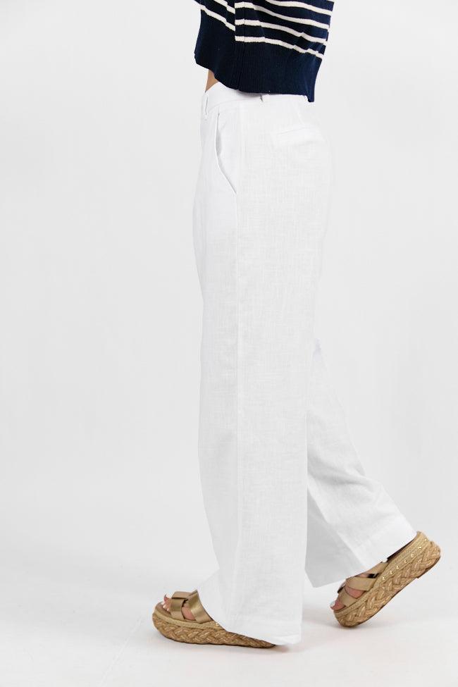 Day Off Ivory Linen Blend Pants SALE Product Image