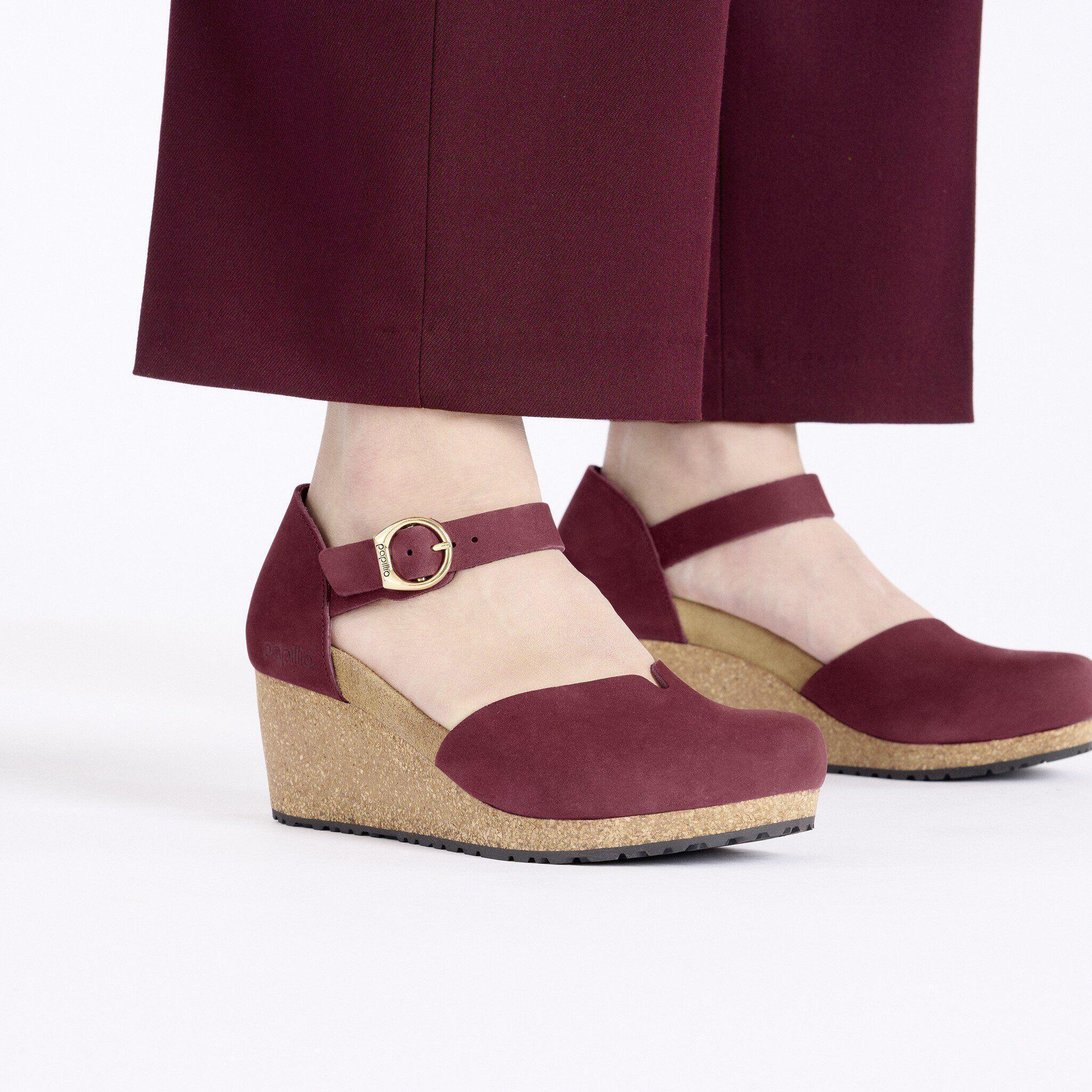 Mary Ring-Buckle Nubuck Leather Zinfandel Product Image