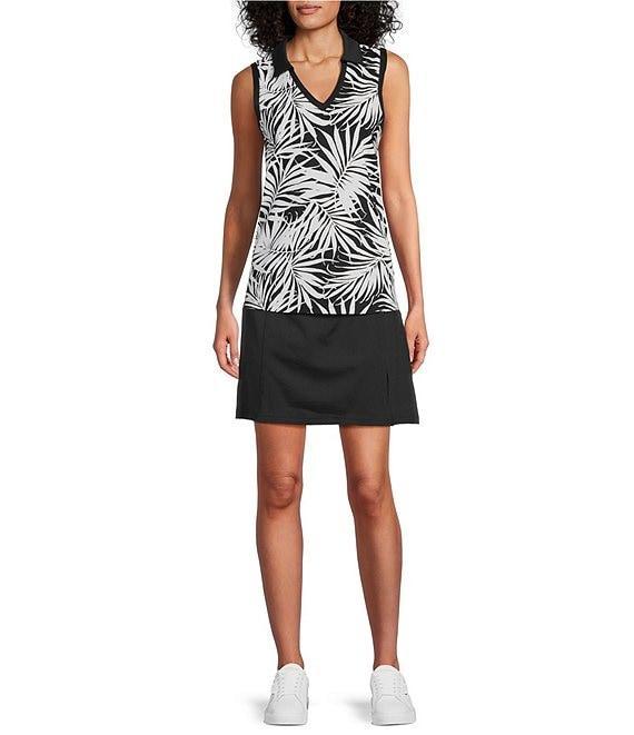 Tommy Bahama Aubrey Lorenzo IslandZone® Leaf Printed Peached Jersey Polo Collar Tank Top Product Image