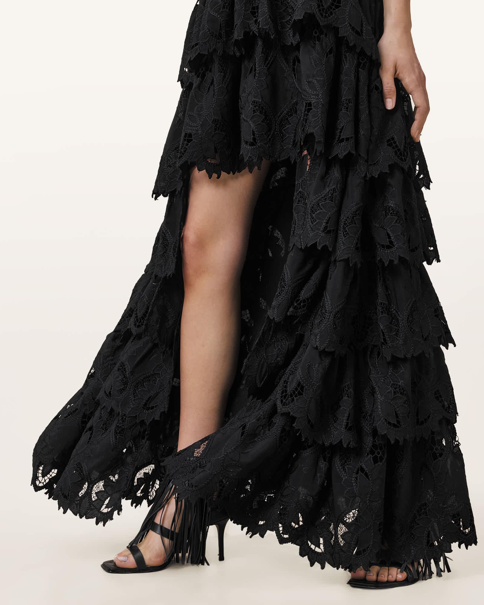 Cavarly Embroidered Maxi Skirt Product Image
