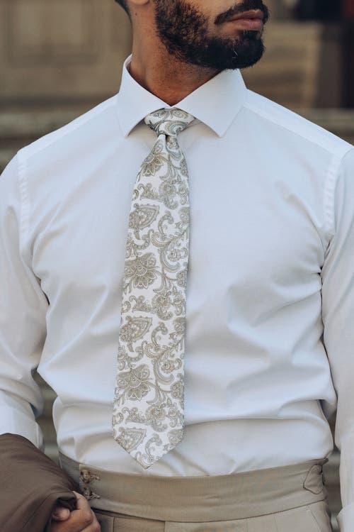 Elizabetta Novara - Extra Long Printed Silk Tie for Men in Ivory at Nordstrom Product Image