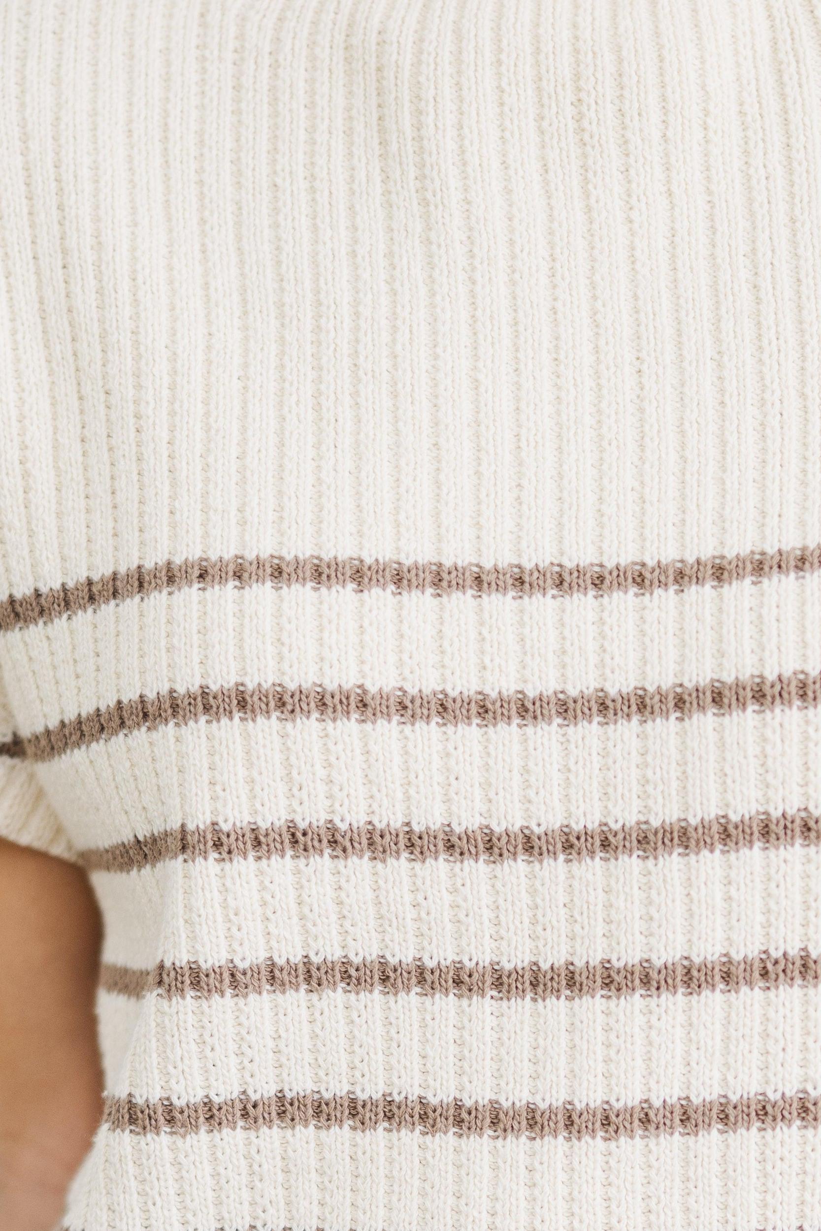 Ready For The Day Mocha Brown Striped Sweater Female Product Image