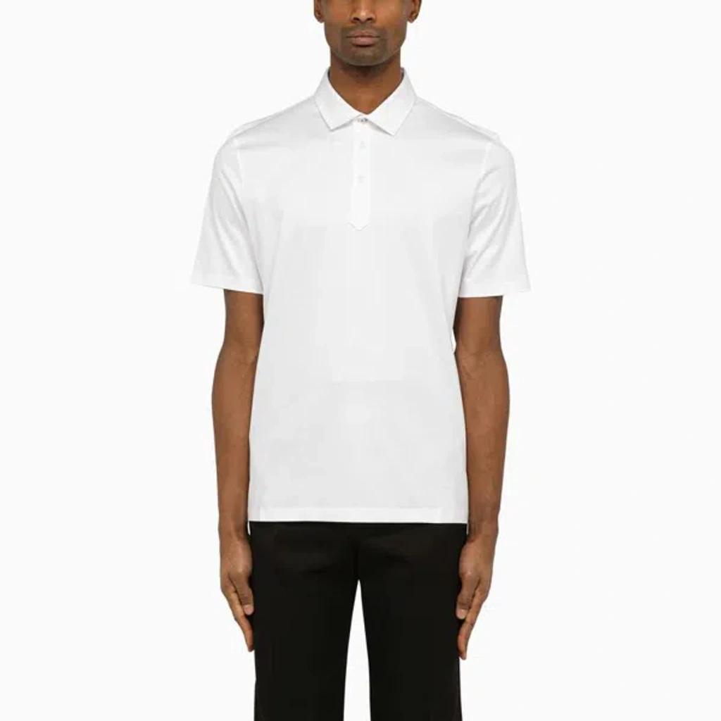 BRUNELLO CUCINELLI White Short-sleeved Polo Shirt Men Product Image