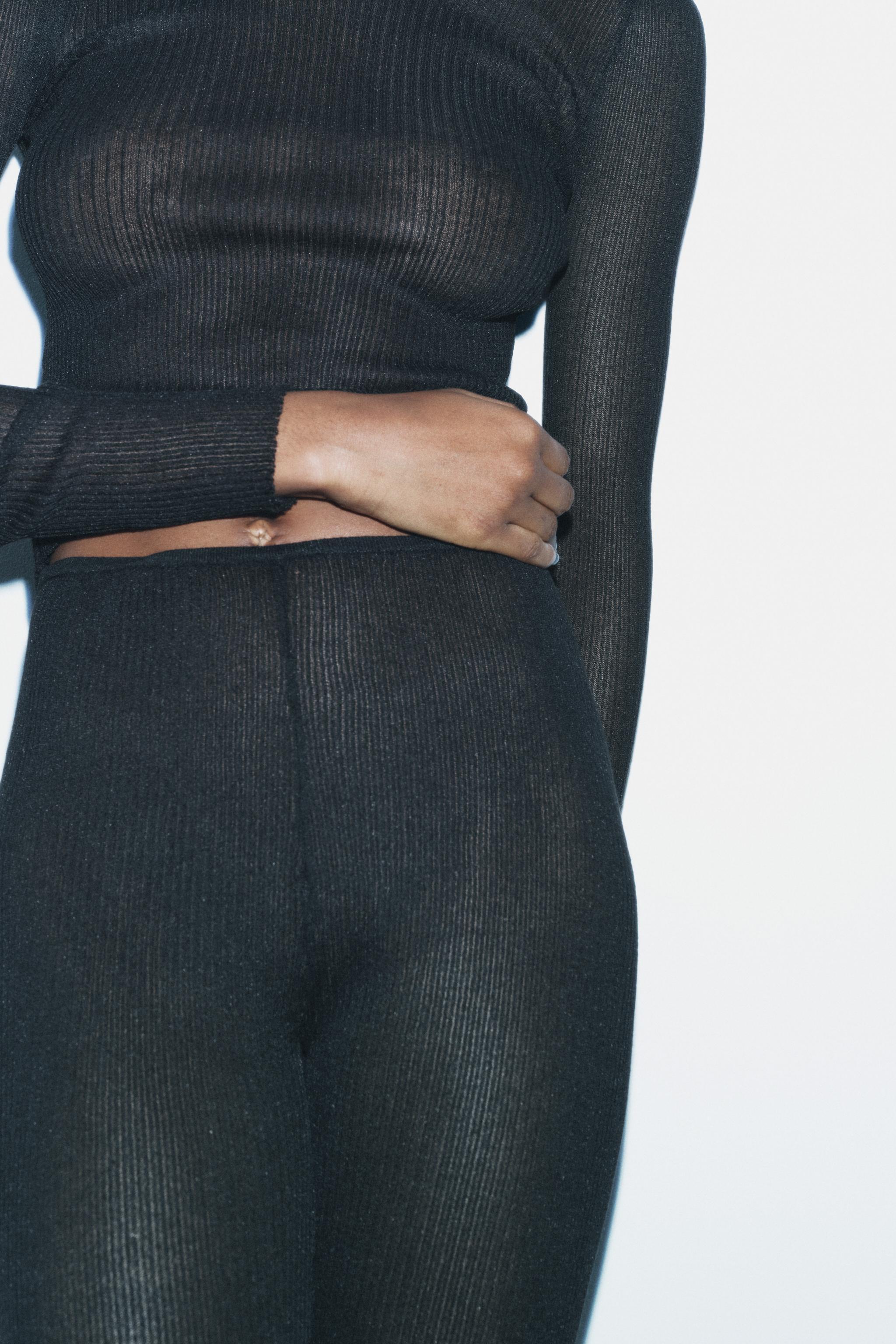 FINE KNIT RIB PANTS Product Image