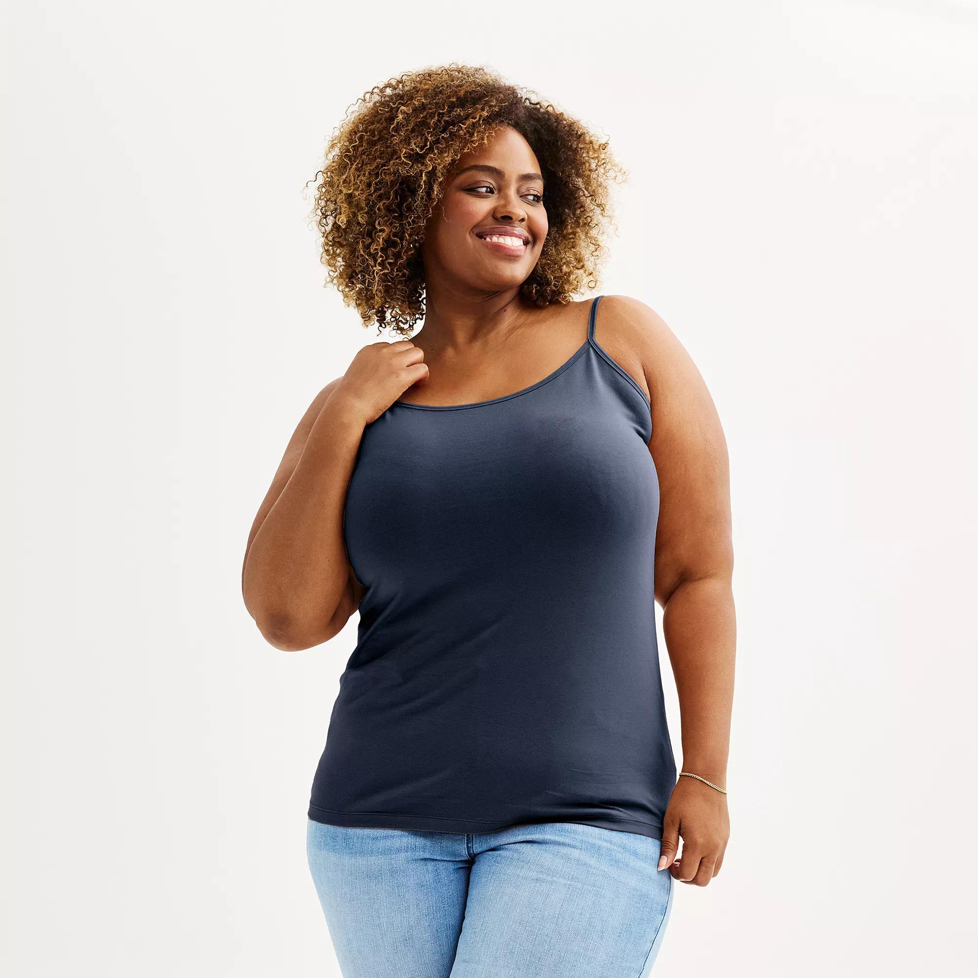 Plus Size Sonoma Goods For Life® Spaghetti Strap Cami, Women's, Size: 1XL, Lea Pink Product Image
