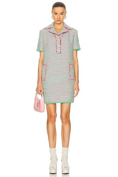 Etro Collared Shirt Dress in Green Product Image