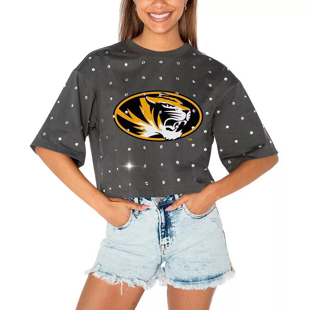 Women's Gameday Couture Gray Missouri Tigers Go Time Rhinestone Crop T-Shirt, Size: Small, Grey Product Image