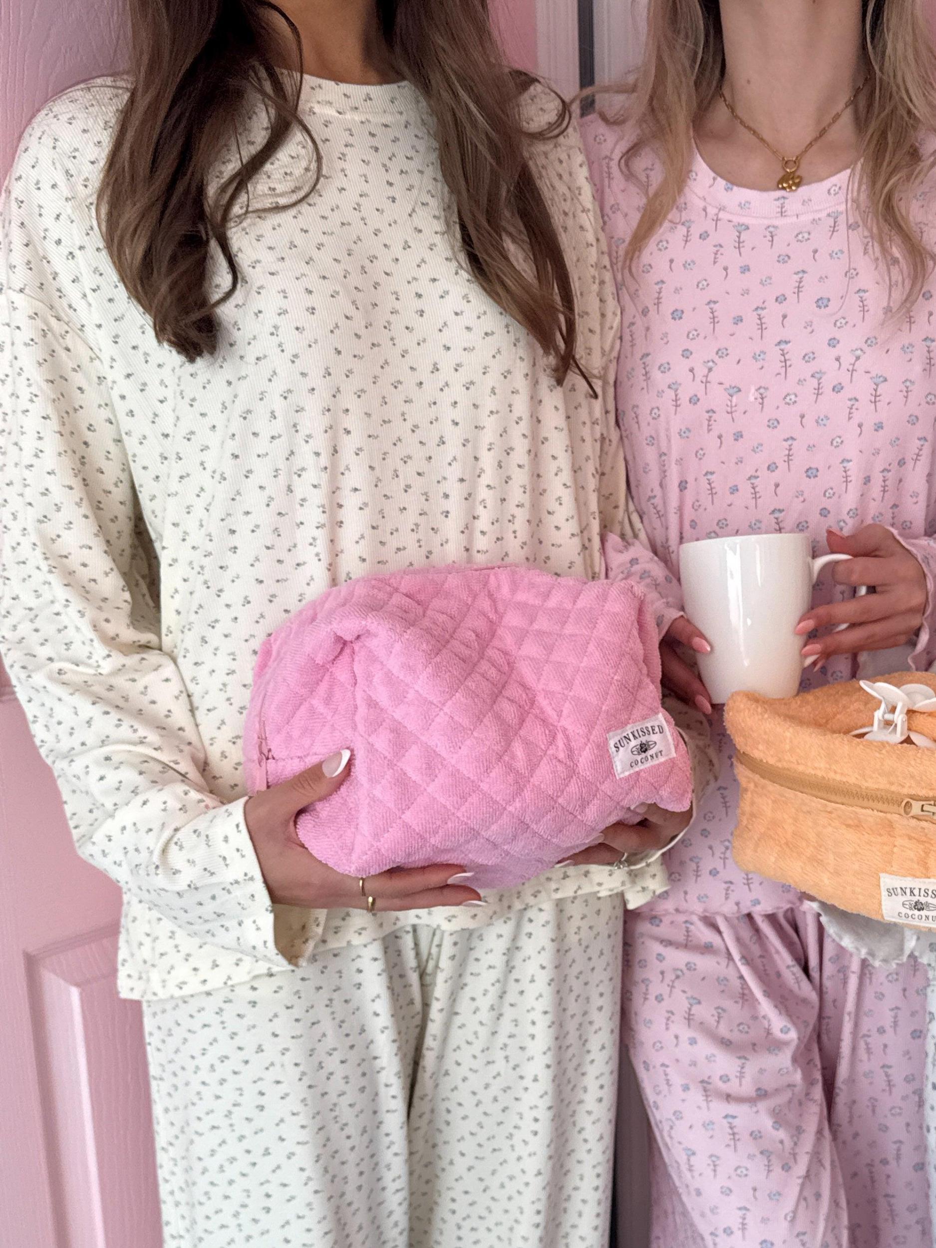 Pale Floral Long Sleeve Pajama Top Product Image