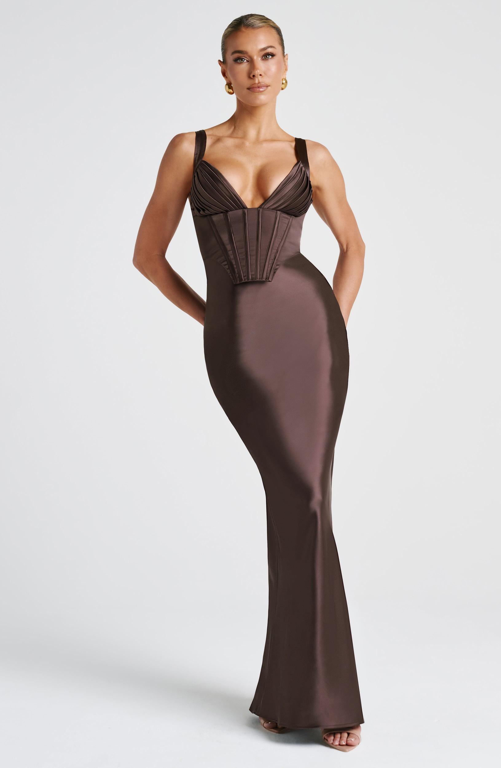 Shae Maxi Dress - Plum Brown Product Image