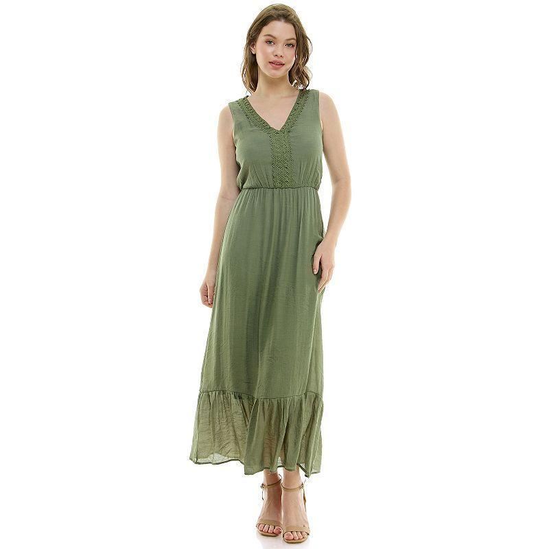 Womens Luxology V Neck Gauze Maxi Dress Burnt Pink Product Image
