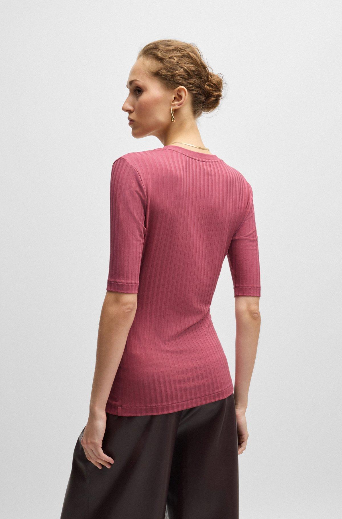 Scoop-neck top in stretch fabric Product Image