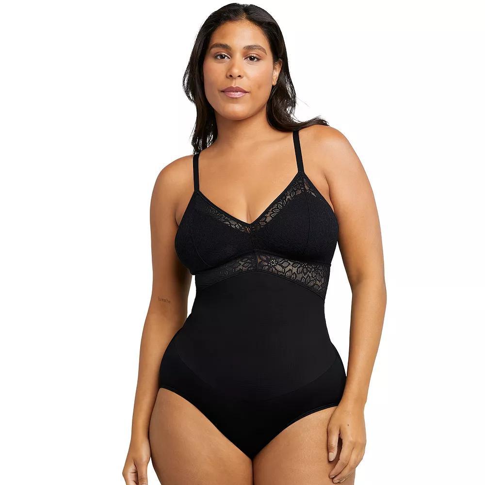 Women's Maidenform® Tame Your Tummy Firm Control Shapewear Lace Bodysuit DMS097, Size: Medium, Sandshell Product Image