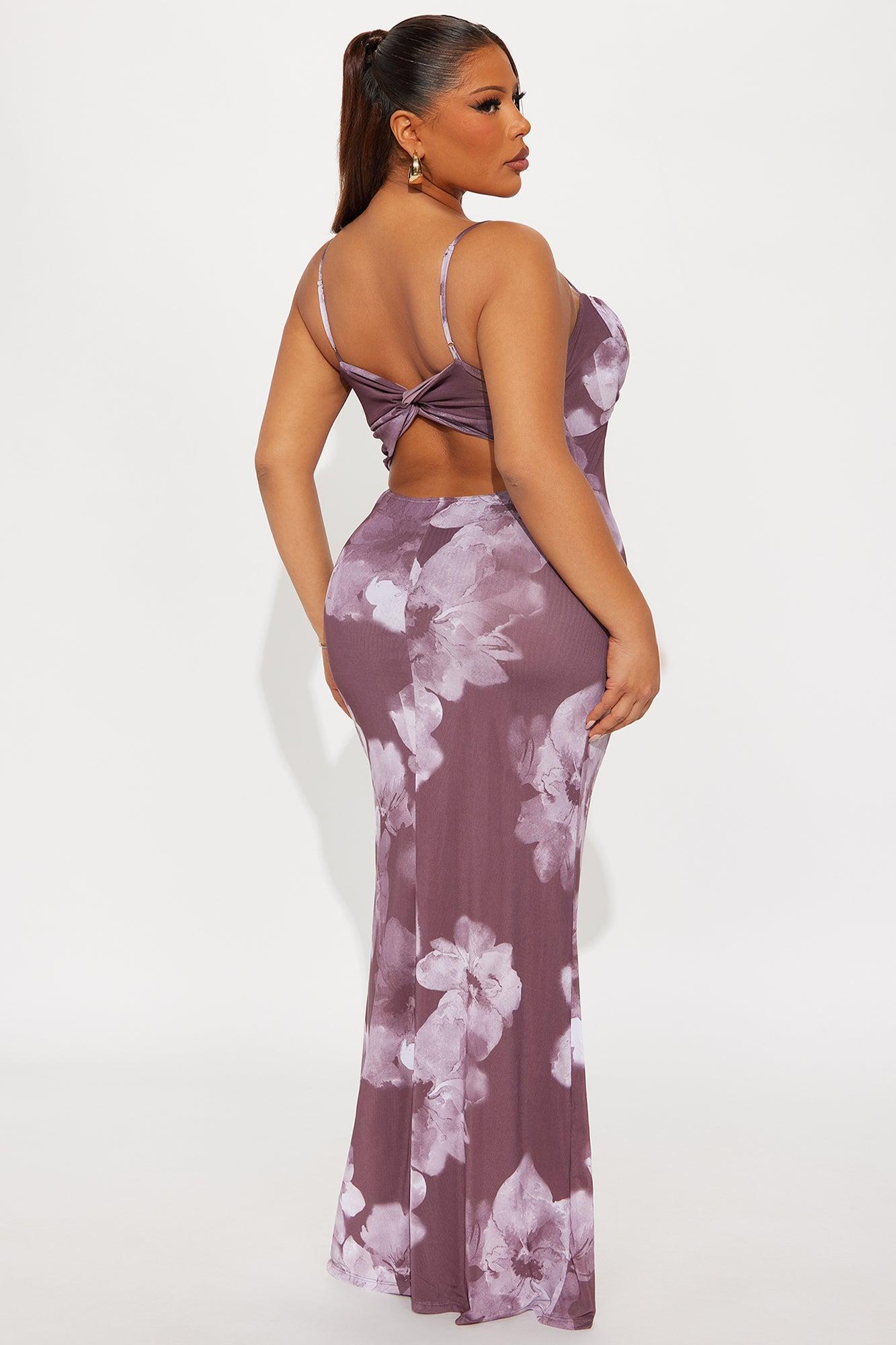 Unstoppable Love Floral Mesh Maxi Dress - Purple/combo Product Image