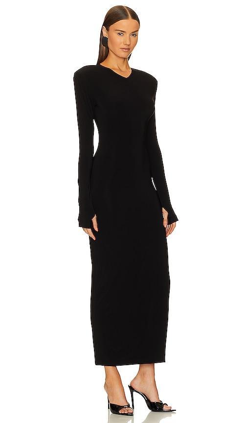 Long Sleeve Shoulder Pad Side Slit Gown Norma Kamali Product Image