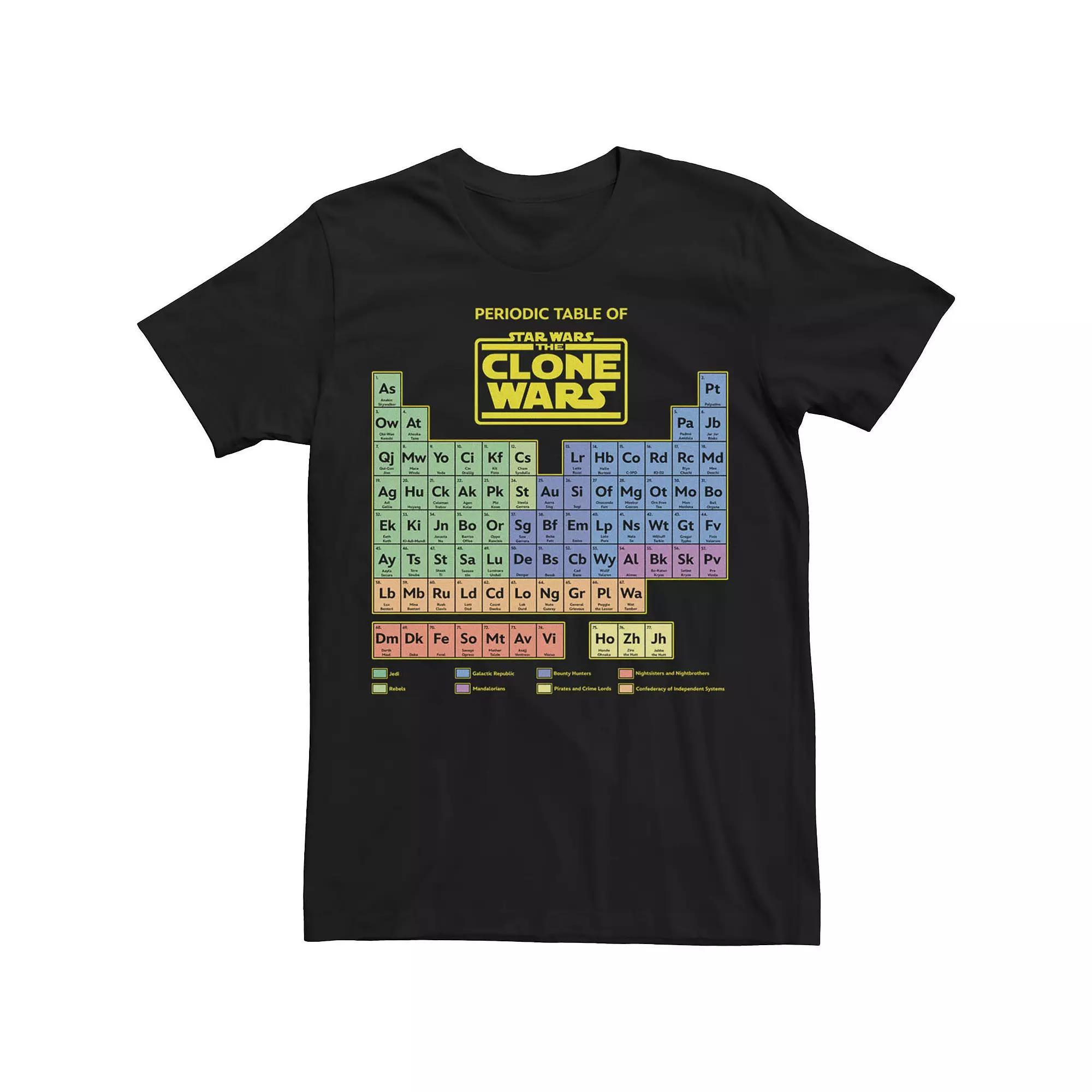 Men's Star Wars Clone Wars Table Periodic Table Tee, Size: XL, Black Product Image