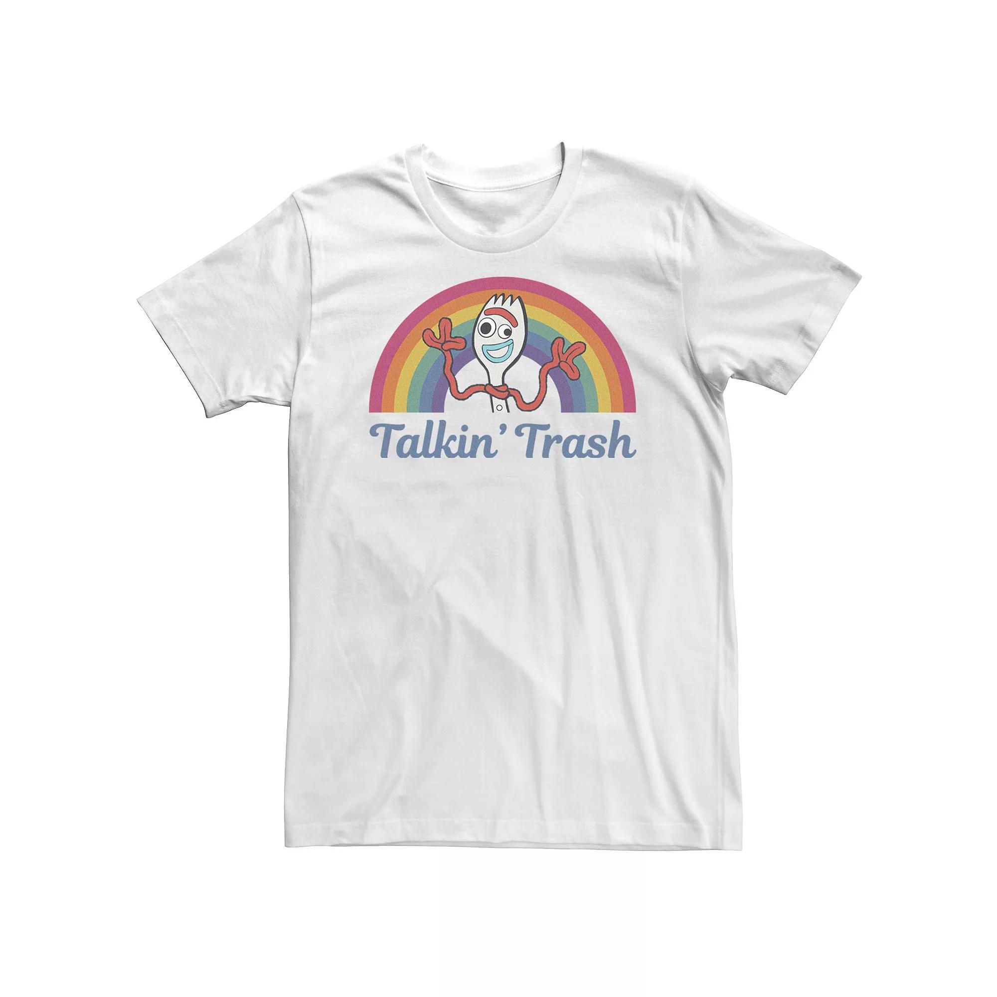 Big & Tall Disney / Pixar Toy Story 4 Forky Talkin' Trash Rainbow Poster Tee, Men's, Size: 5XL, White Product Image