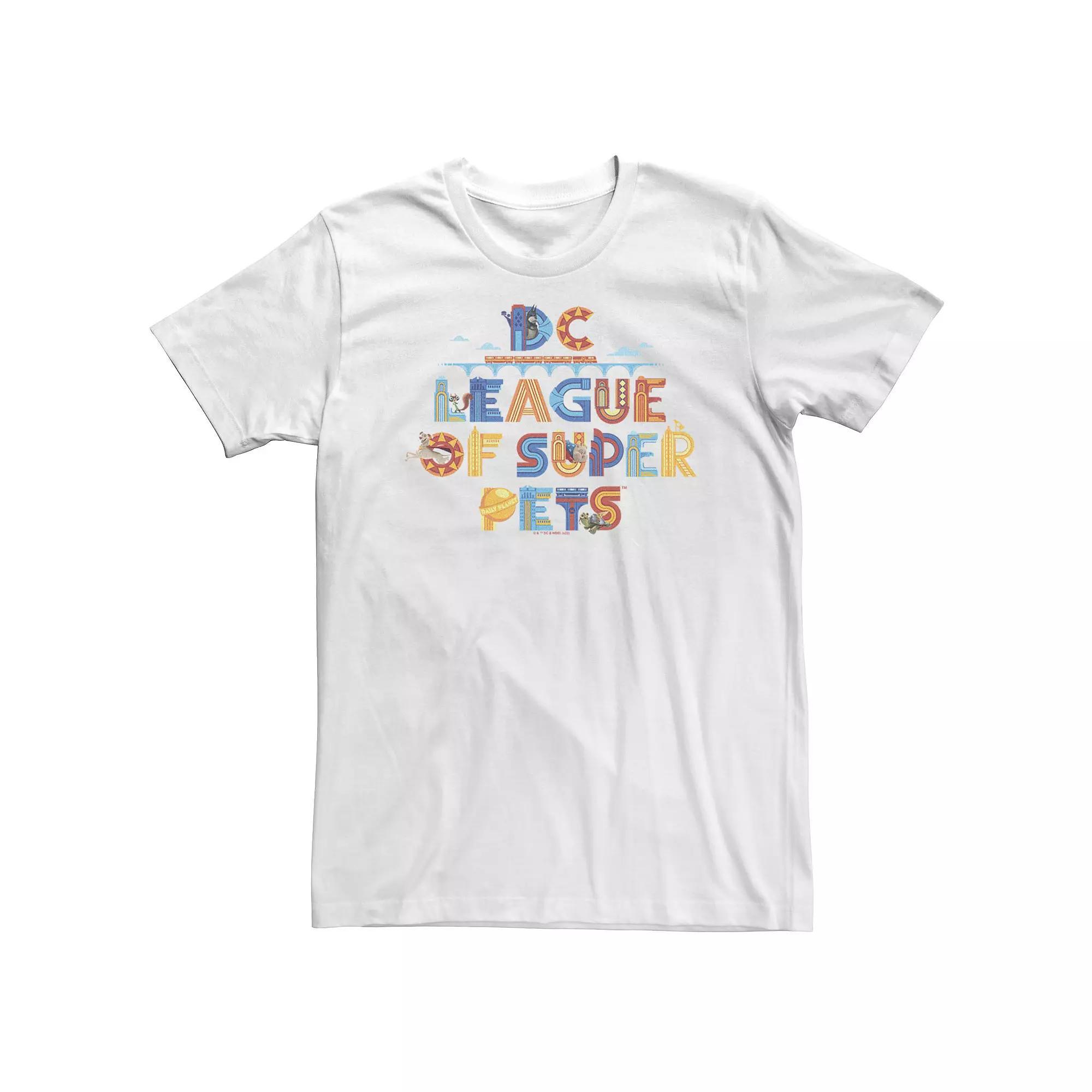 Big & Tall DC Comics Super Pets Letters Designs Tee, Men's, Size: 4XL Tall, White Product Image