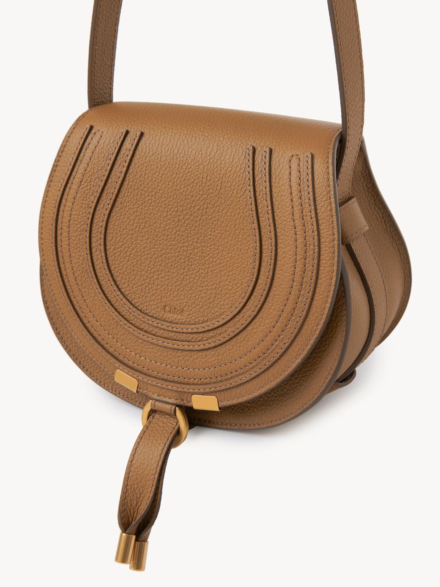 Small Marcie saddle bag in grained leather Product Image