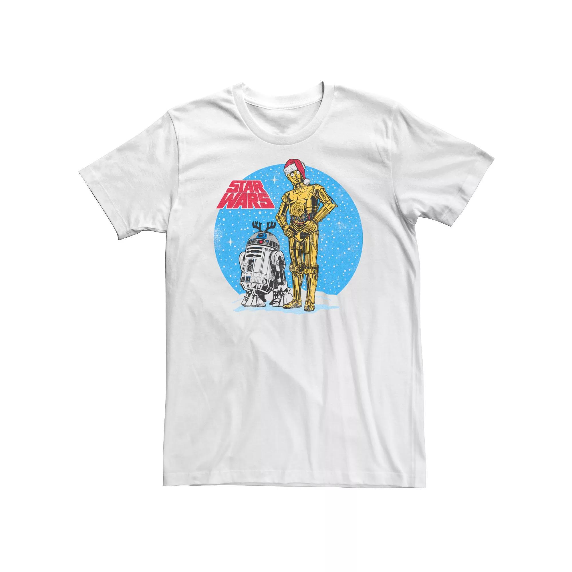 Men's Star Wars R2-D2 & C-3PO Retro Christmas Costumes Tee, Size: 3XL, White Product Image