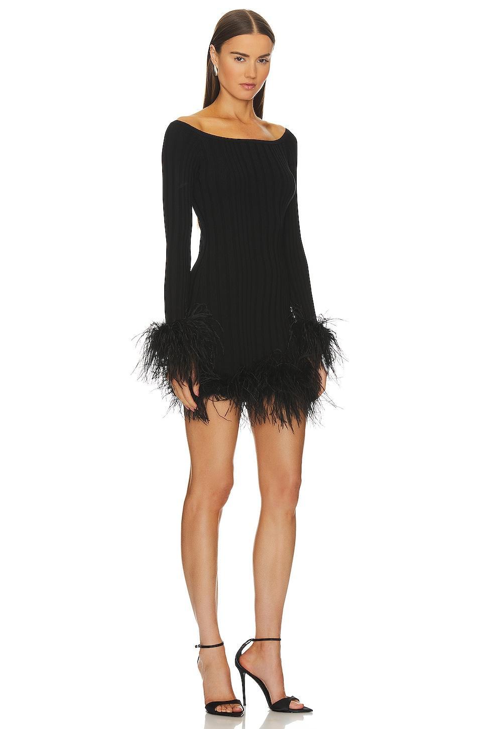 Rosette Feather Trim Mini Dress MILLY Product Image