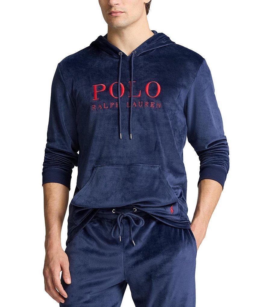 Polo Ralph Lauren Long Sleeve Velour Pullover Lounge Hoodie Product Image