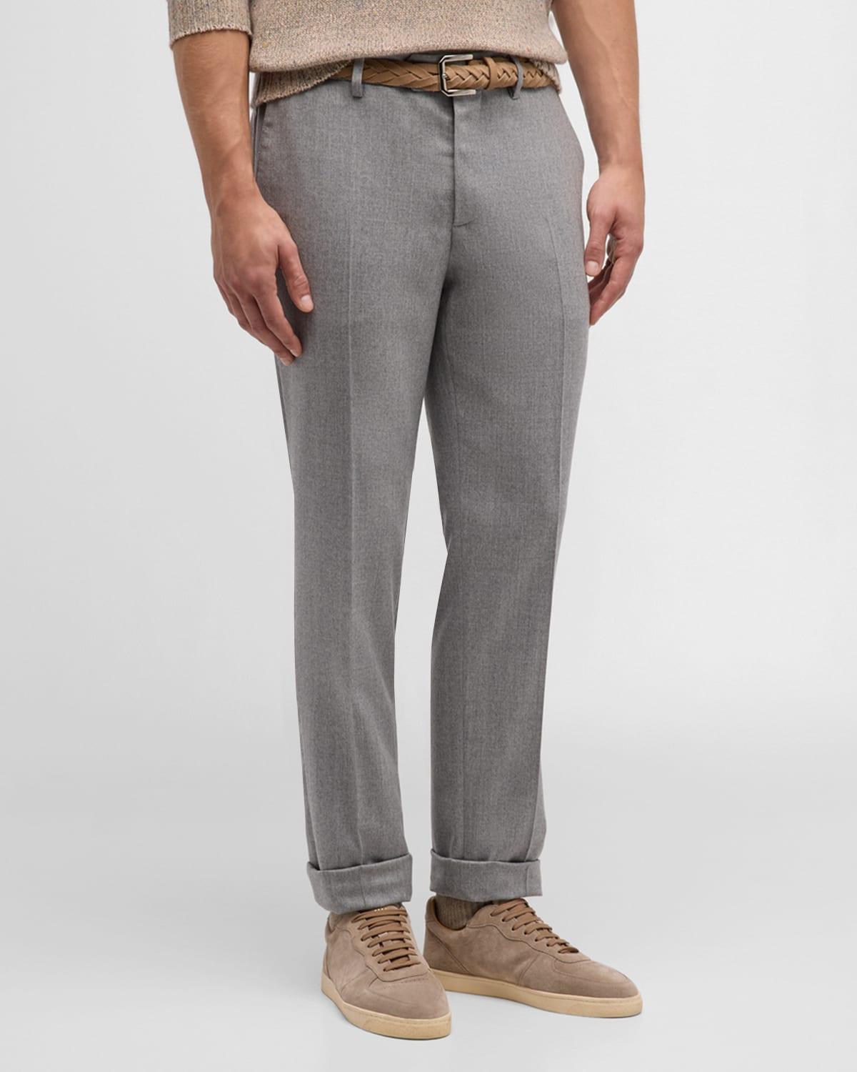 Mens Flannel Flat-Front Pants Product Image