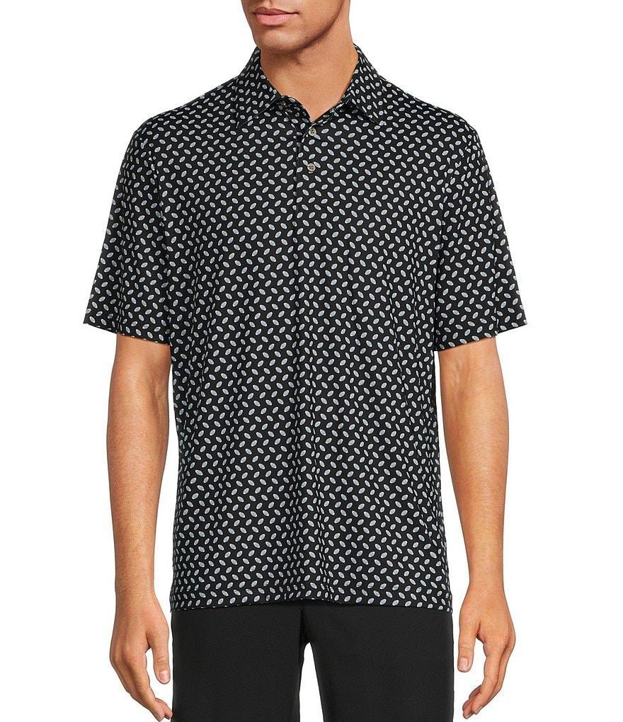 Roundtree & Yorke Performance Short Sleeve Football Print Polo Shirt Product Image