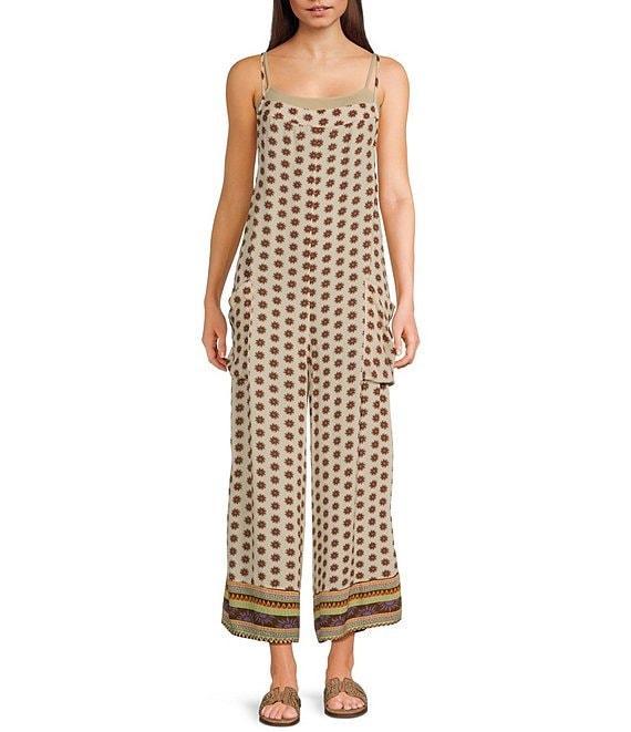 Rip Curl Cala Nights Sleeveless Yardage Print Cropped Jumpsuit Product Image