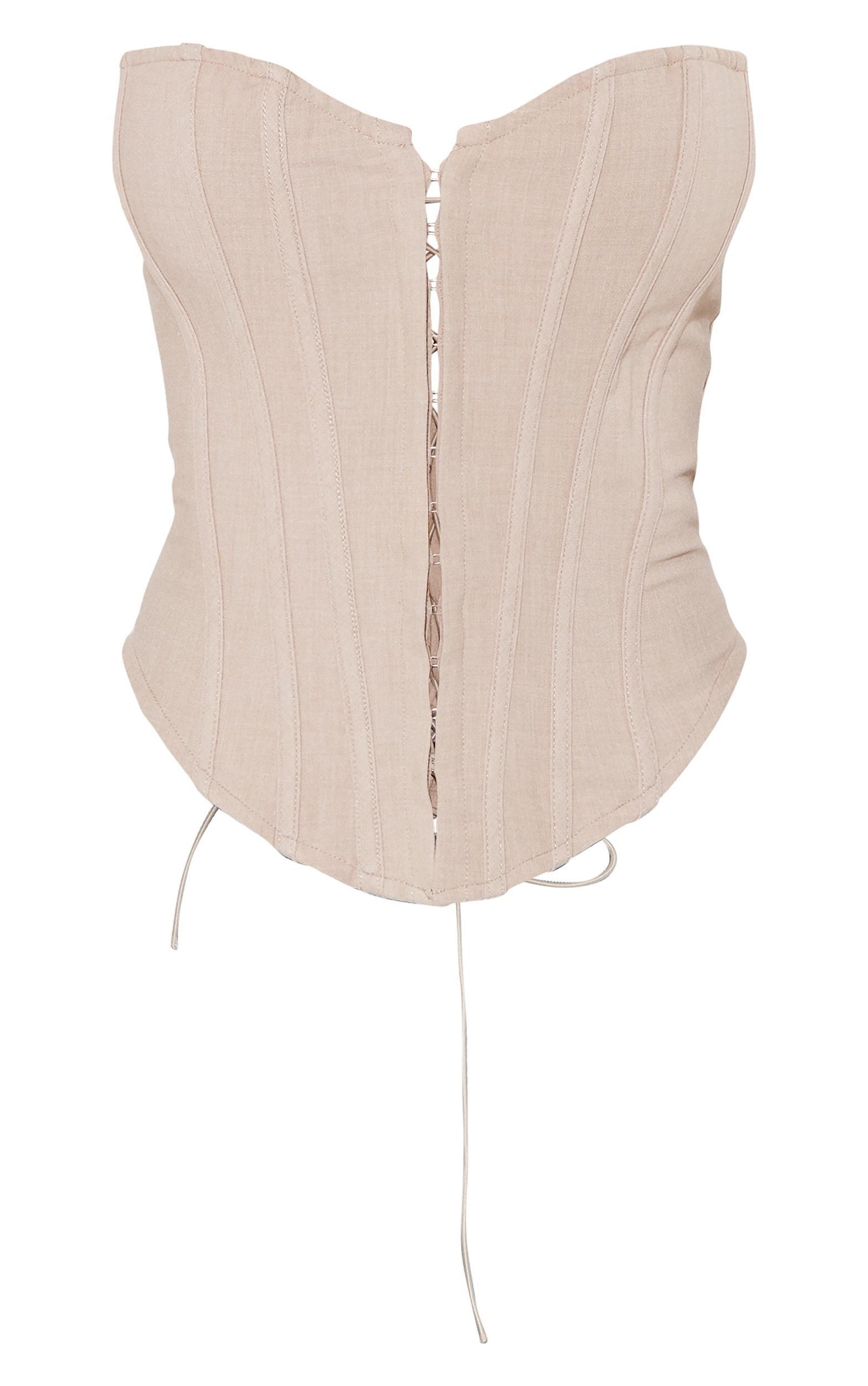 Shape Stone Lace Up Back Woven Corset Product Image