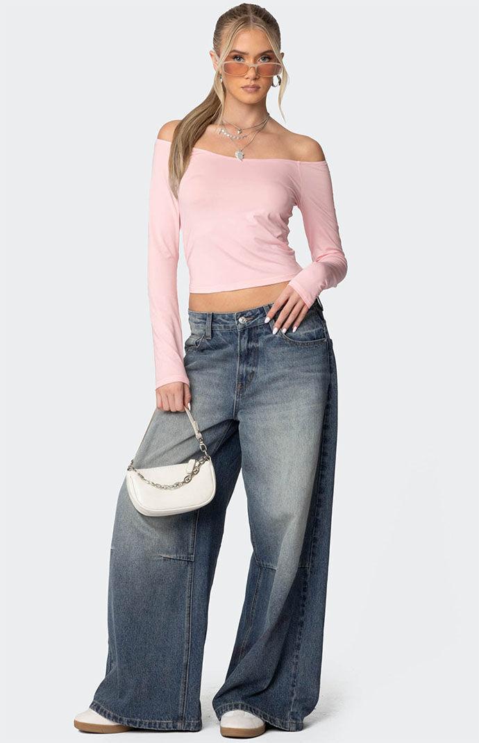 Edikted Women's Tahlia V Neck Off Shoulder Top Product Image