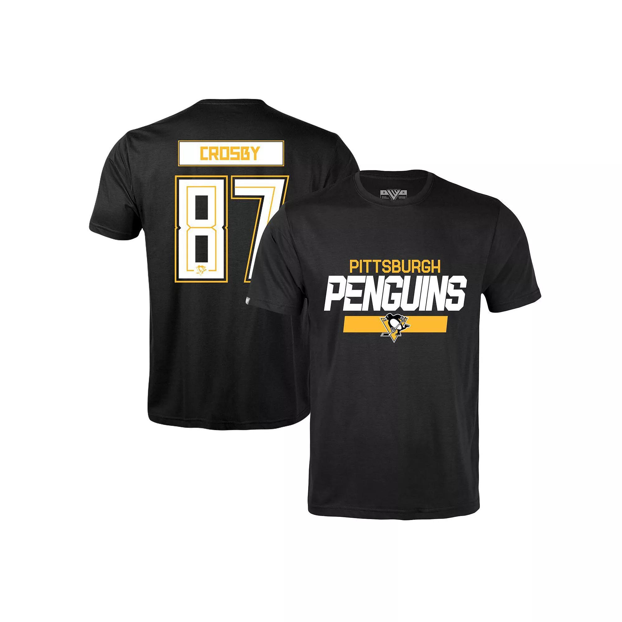 Men's Levelwear Sidney Crosby Black Pittsburgh Penguins Richmond Player Name & Number T-Shirt, Size: 2XL Product Image