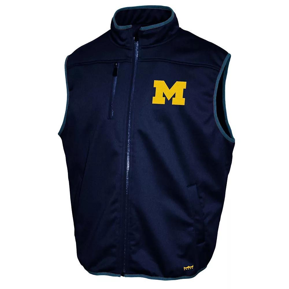 Men's Michigan Wolverines Zip Up Softshell Vest, Size: Large, Blue Product Image